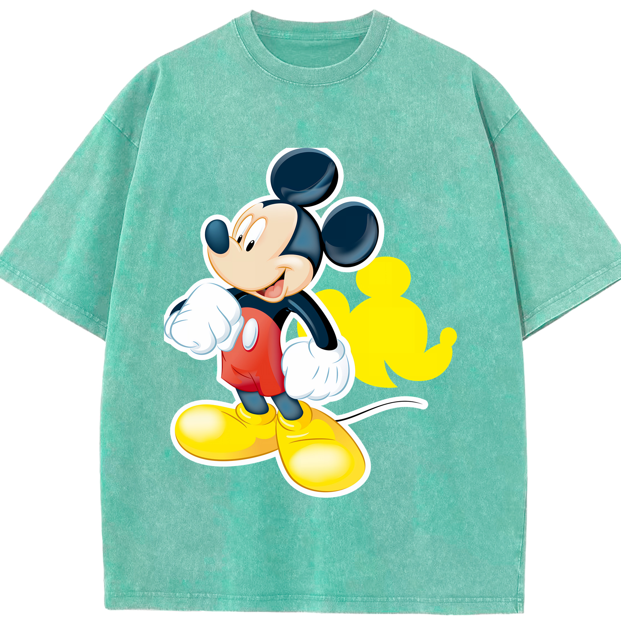 （画像用） ミッキーマウス Mickey Mouse 綿100% ヴィンテージ風 半袖Tシャツ（フロントプリント）